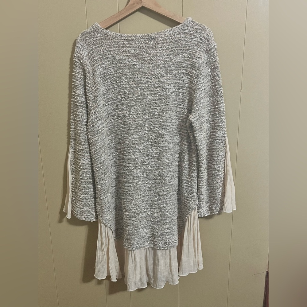 Paisley Vine Bell Sleeve Knit Tunic Sweater XL Casual Boho - Picture 10 of 10